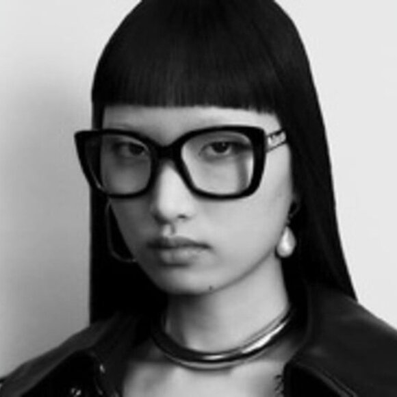 Alexander McQueen AM0351O 002 Eyeglasses Black 52mm Square Frame - Picture 3 of 10